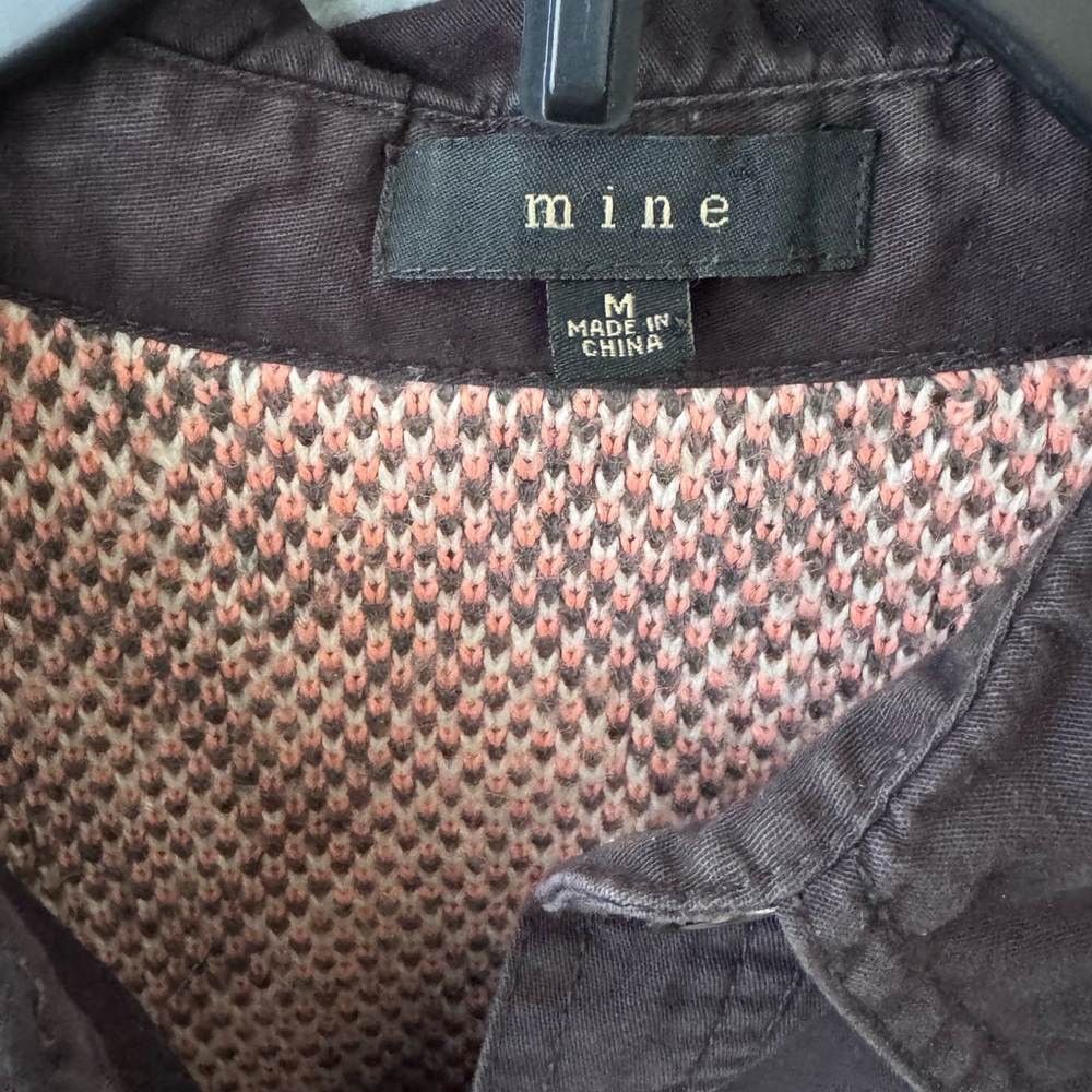 Mine Black Utility Jacket With Patterned Sleeves - image 2